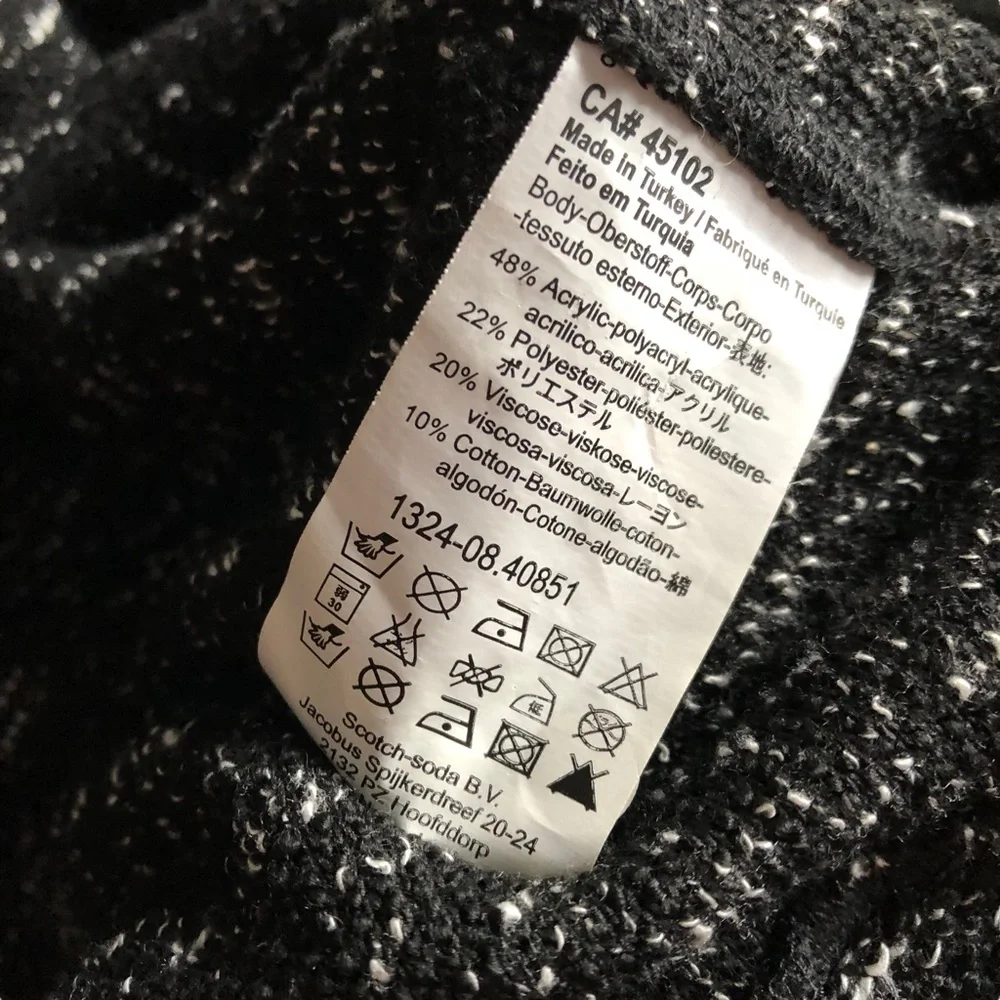 Maison Scotch Hoodie Size Small Black Heathered Lurex - Picture 11 of 11